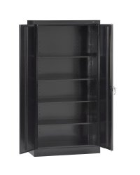 Tennsco 7218 24 Gauge Steel Standard Welded Storage Cabinet, 4 Shelves, 150 lbs Capacity per Shelf, 36″ Width x 72″ Height x 18″ Depth, Black
