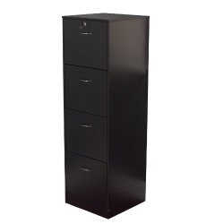 TMS Wilson 4-Drawer Filing Cabinet, Black