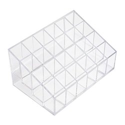 Transparent Cosmetic Makeup Organizer for Nail Polish, Lipstick, Brushes, Bottles, and more. Clear Case Display Rack Holder by Super Z Outlet®