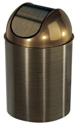 Umbra Mezzo Trash Can, Bronze (with lid)