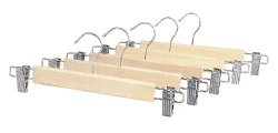 Whitmor 6026-341 Natural Wood Collection Skirt Hangers Set of 5