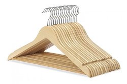 Whitmor 6026-715-16 Natural Wood Collection Suit Hangers, Set of 16