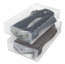 Whitmor 6362-2693-2 Clear Vue Collection Boot Box, Set of 2