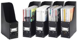 Whitmor 6551-372-5-BLK Plastic Organizer Collection Magazine Organizer Set of 5, Black