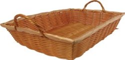 Winco PWBN-16B 16-Inch by 11-Inch by 3-Inch Rectangular Woven Basket with Handles