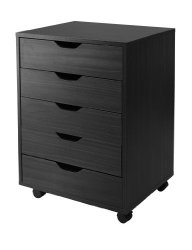 Winsome Halifax Cabinet for Closet/Office, 5 Drawers, Black