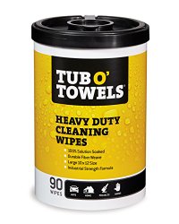 Wonder Works Tub O Towels Heavy-Duty 10″ x 12″ Size Multi-Surface Cleaning Wipes, 90 Count Per Canister