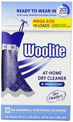 Woolite DCS14N Dry Cleaner’s Secret (14 Uses)-At Home Dry Cleaner for Fine Fabrics, Hand Washables and Dry Clean Only Clothing, Fresh Scent