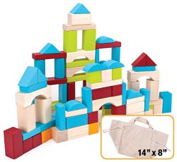 100 Piece Wooden Block Set with Carrying Bag by Imagination Generation