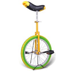 18 Inch Mountain Bike Wheel Unicycle with Quick Release Adjustable Color Lemon