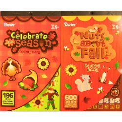 2 BOOKS of – AUTUMN – Fall – Mini STICKERS (796 total stickers) Thanksgiving – Halloween Kid’s ACTIVITY Craft Party FAVORS -Scrapbooking PARTY PROJECT