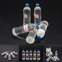 5 Bottle Water Sets Drinking Miniature DollHouse 1:12 Toys Accessory Collection