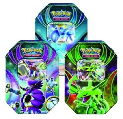 ALL 3 TINS! Pokemon 2015 EX Powers Beyond Booster Tins = Rayquaza EX Latios EX Hoopa EX!