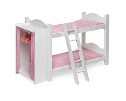 Badger Basket Doll Bunk Beds with Ladder and Storage Armoire (fits American Girl dolls)