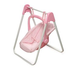 Badger Basket Doll Swing and Carrier – Pink Gingham (fits American Girl dolls)