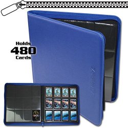 BCW Z-Folio LX Zipper Portfolio Blue 12 Pocket Playset Album