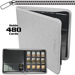 BCW Z-Folio LX Zipper Portfolio White 12 Pocket Playset Album
