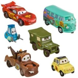 Disney Pixar Cars – Lightning McQueen Pit Crew – 6 Figure Play Set – In Display Box