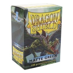 Dragon Shield Matte Green 100 Deck Protective Sleeves in Box, Standard Size for Magic he Gathering (66x91mm)