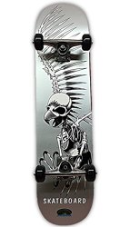 Dreadxboards 31×8-inch Winged Skeleton Maple Skateboard Red Stripe