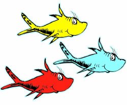 Eureka Dr. Seuss One Fish, Two Fish Assorted 5-Inch Paper Cut-Outs, Package of 36 (841218)