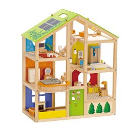 Hape – All Seasons Doll House – Furnished Wood Playset