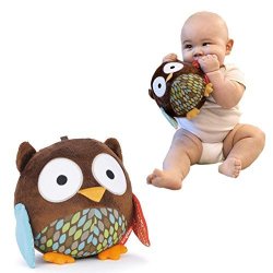 KingMas Cute Animal Ball shaped Stuffed Soft Toy Bell Rattle Gift Baby Kids – Owl