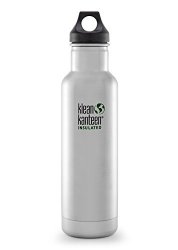 Klean Kanteen Classic Vacuum Insulated with Loop Cap, Brushed Stainless, 20 oz.