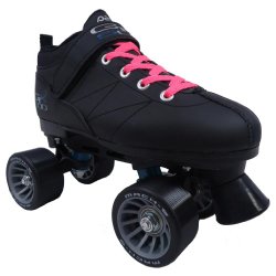 Pacer Mach-5 Black Pink Speed Skates – Mach5 GTX500 Quad Roller Skates,,Mens 6 / Ladies 7