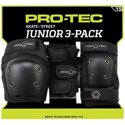 PROTEC Original Junior Street Gear Knee, Elbow and Wrist Pad Combo, Black, Small