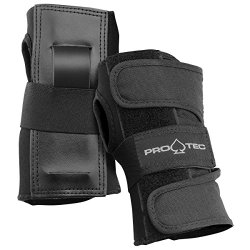 PROTEC Original Street Gear Skate and Bike Wrist Guards, Set of 2, Black, Junior
