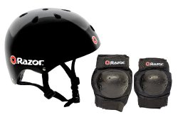 Razor Skater Child Helmet and Pad Set Combo (Black)