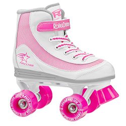 Roller Derby 1978-02 Youth Girls Firestar Roller Skate, Size 2, White/Pink