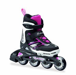 Rollerblade Girls Spitfire JR XTG 2016 Kids Skate, Black/Pink, Adjustable (5 to 8)