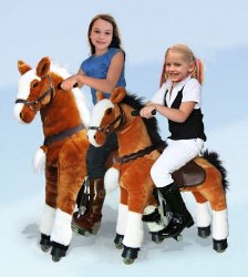 UFREE Horse Action Pony, Ride on Toy Moving Rocking Horse, Giddy Up Go Go for Kids 3-9 Years Old (Height 36″, Medium Size, White Tail and Mane)