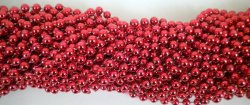 33 inch 07mm Round Metallic Red Mardi Gras Beads – 6 Dozen (72 necklaces)
