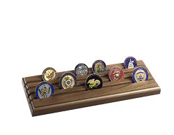 4 Row Military Challenge Coin Rack – Natural Walnut