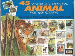 45 Genuine Postage Stamps Assortment – Animals