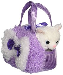 Aurora World Fancy Pals Lavender Curly Plush Toy Pet Carrier