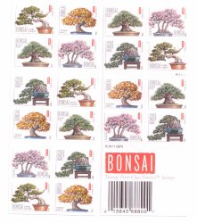 Bonsai Tree Booklet Pane of 20 x Forever Stamps Scott 4618-22