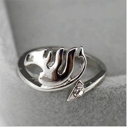 Cosplay Anime Fairy Tail Natsu Dragneel Lucy Guild Logo Ring