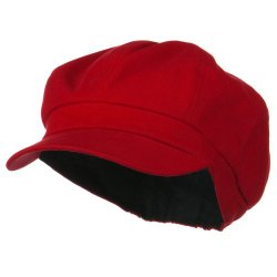 Cotton Elastic Newsboy Youth Cap – Red