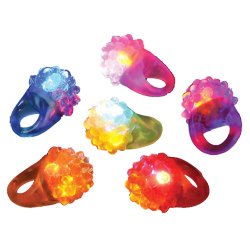 Dazzling Toys Blinking LED Lights Bumpy Rings – Pack of 12