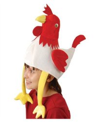 Deluxe Stuffed Plush Chicken Rooster Hat Costume Party Cap