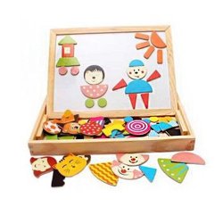 Fantastic Learning & Education Magnetic Puzzle Wooden Multifunction Writing Drawing Toys Board for Kids Imagination