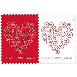 Forever Hearts USPS Forever Stamps, Sheet of 20 #588504