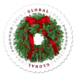 Global Holiday: Evergreen Wreath Sheet of 10 X International Forever Us Stamps
