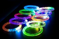 Glow in the dark LED bracelets. These LED Bracelets are great for any occasion
