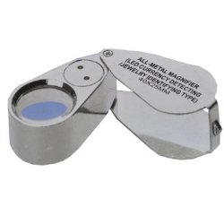iKKEGOL 40X 25mm All Metal Magnifier Jeweler LED UV Lens Jewelery Loupe Magnifier