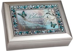 I’m so Blessed to Have You as My Friend Friendship Decorative Jewel Lid Musical Jewelry Box – Plays Wind Beneath My Wings